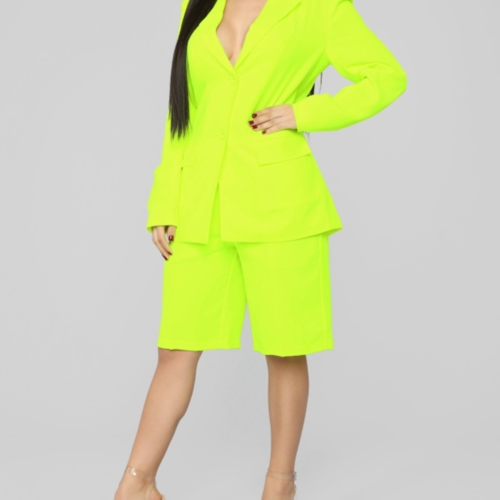 Neon shorts and Blazer set